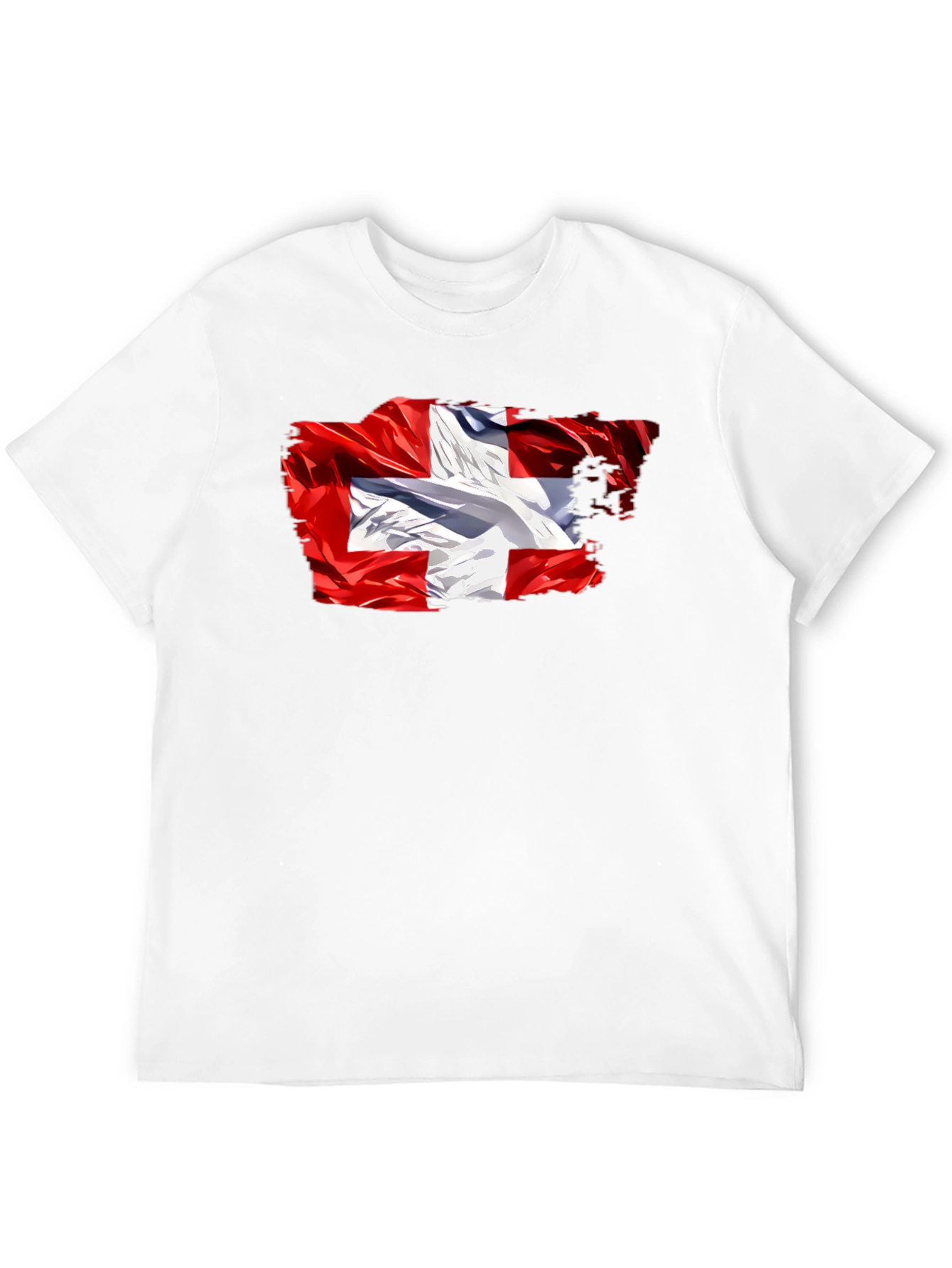 Switzerland Flag Graphic Tee - Soft Black Cotton T-Shirt
