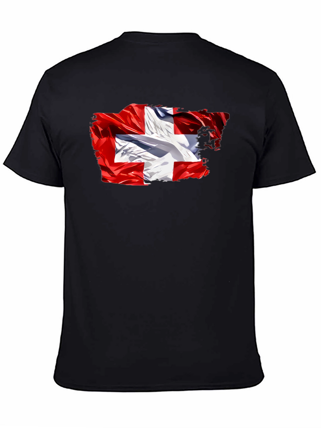Switzerland Flag Graphic Tee - Soft Black Cotton T-Shirt