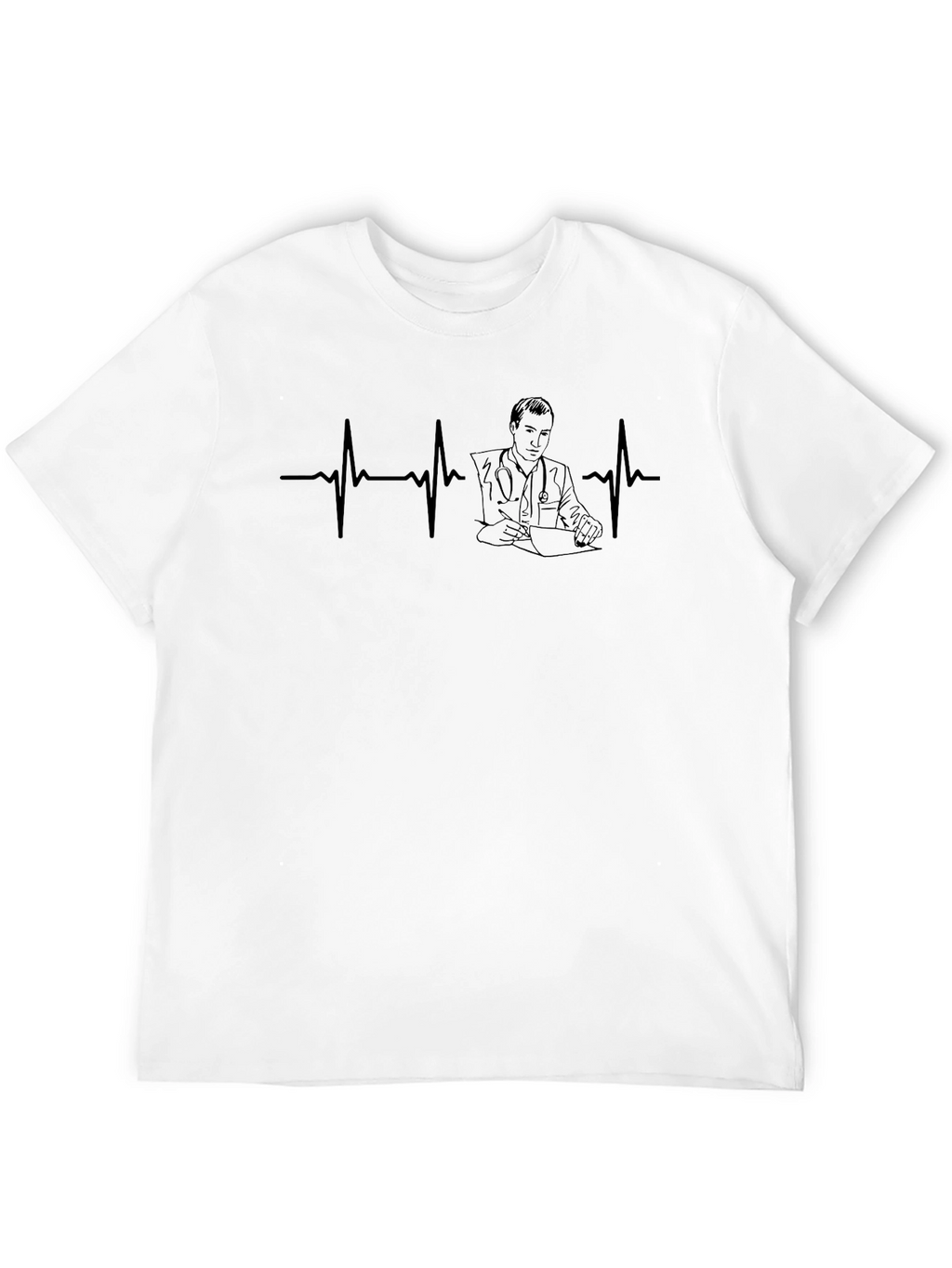 Doctor Heartbeat Line Art T-Shirt