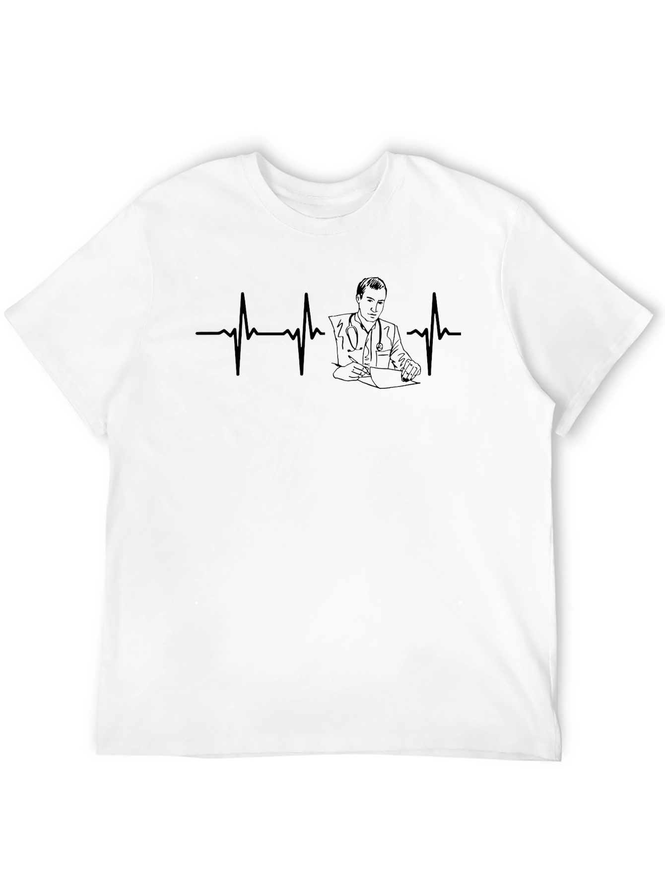 Doctor Heartbeat Line Art T-Shirt