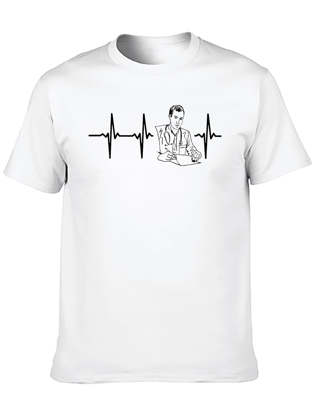 Doctor Heartbeat Line Art T-Shirt