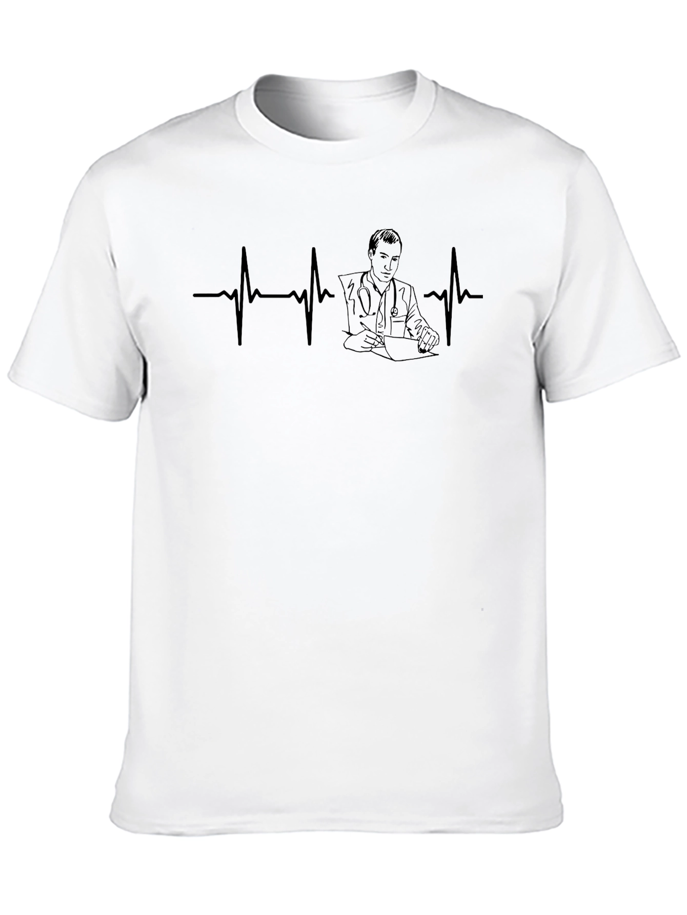 Doctor Heartbeat Line Art T-Shirt