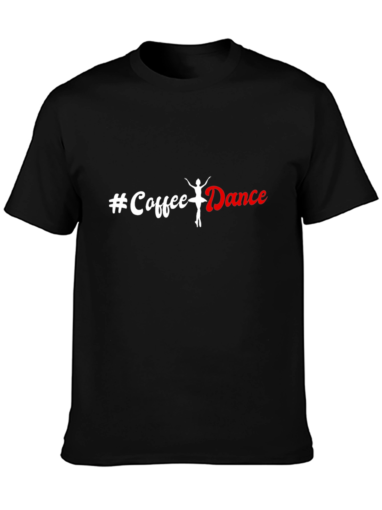 Coffee Dance Graphic Tee - Black Cotton Casual