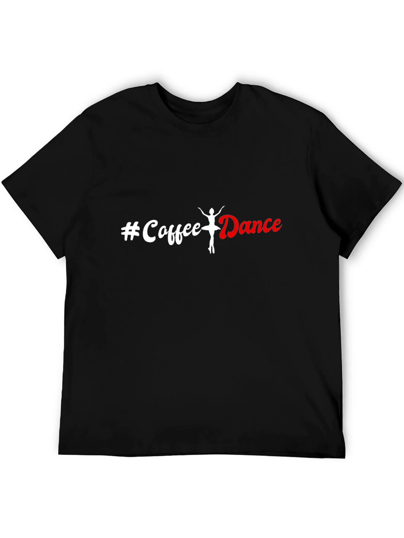 Coffee Dance Graphic Tee - Black Cotton Casual