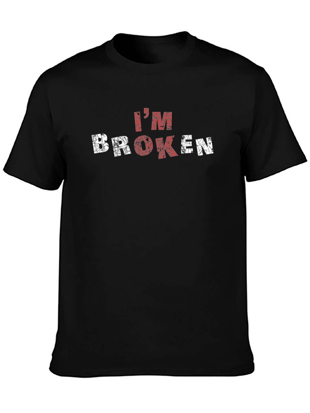 Im Broken Graphic Tee - Distressed Print T-Shirt