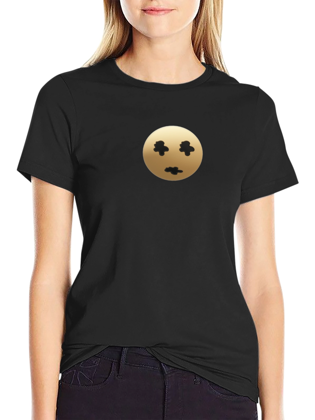 Mens Black T-Shirt with Unique Graphic Print