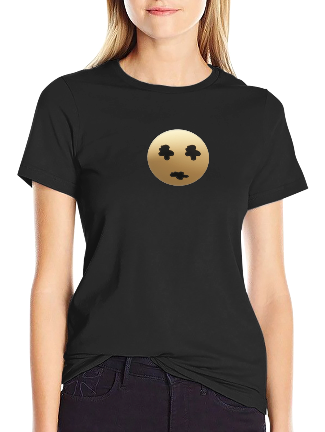 Mens Black T-Shirt with Unique Graphic Print