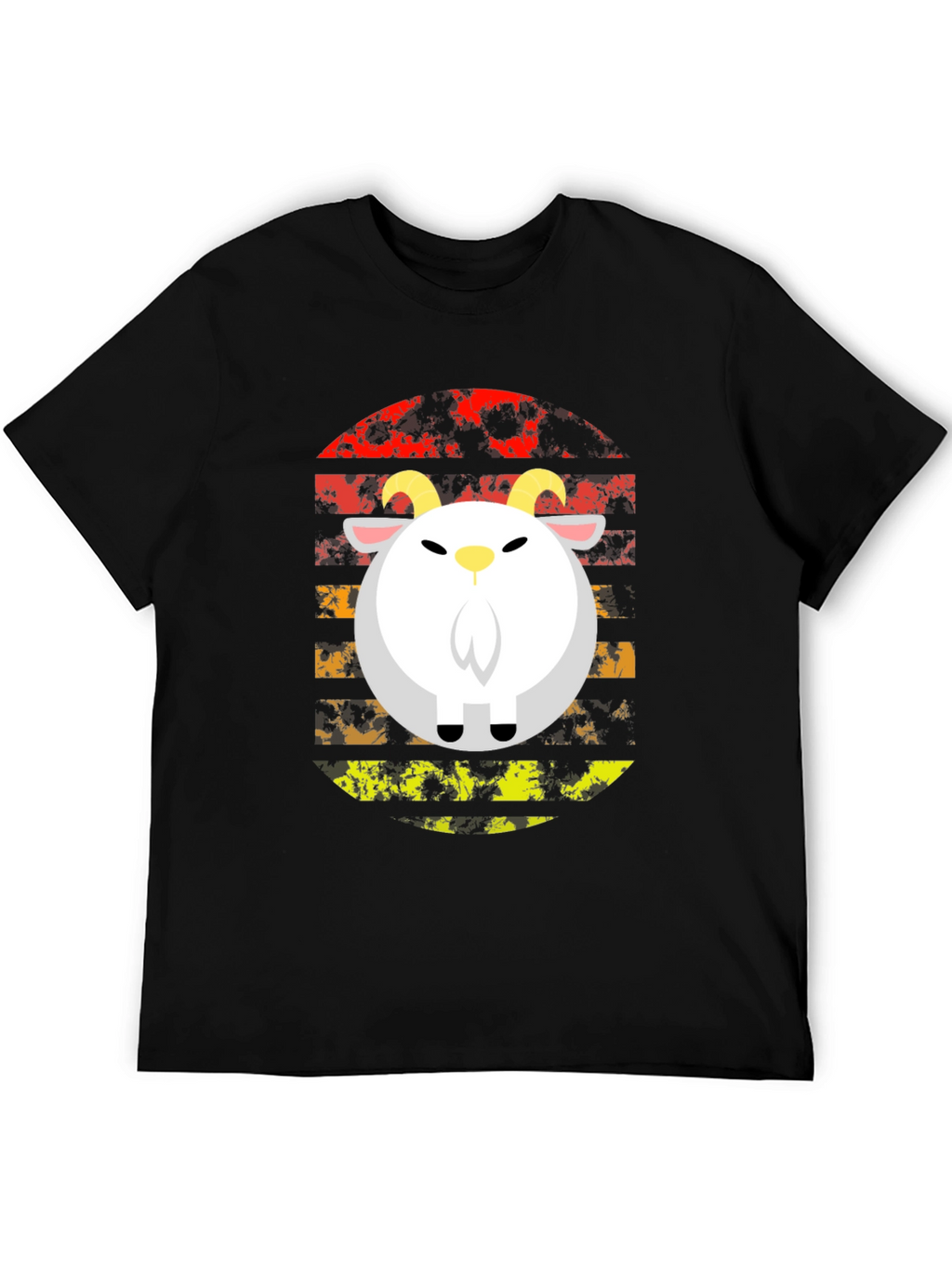 Retro Goat Graphic Tee - Black
