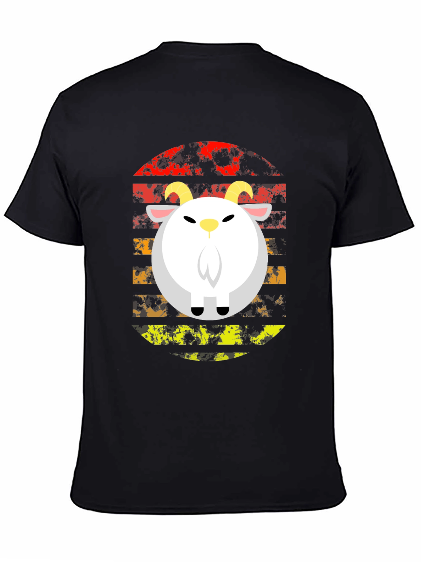Retro Goat Graphic Tee - Black