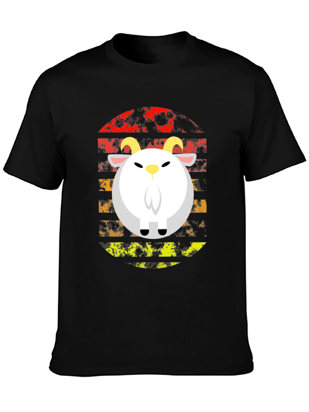 Retro Goat Graphic Tee - Black