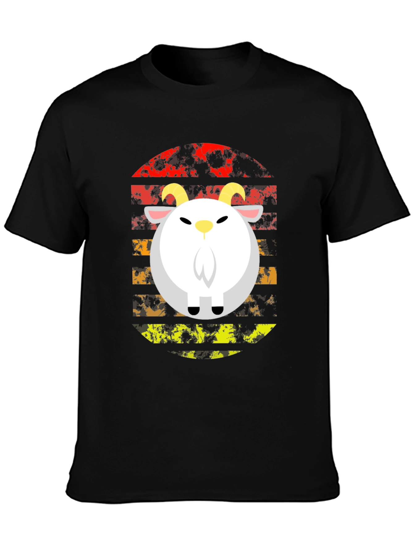 Retro Goat Graphic Tee - Black