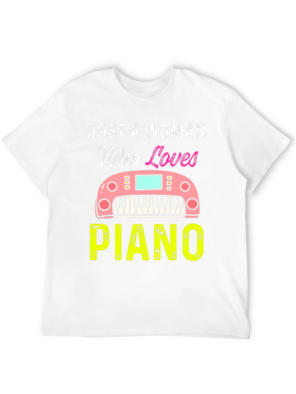 Just A Woman Who Loves Piano Black T-Shirt