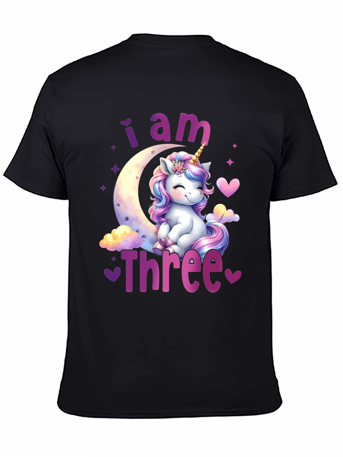 I am Three Unicorn Birthday T-Shirt