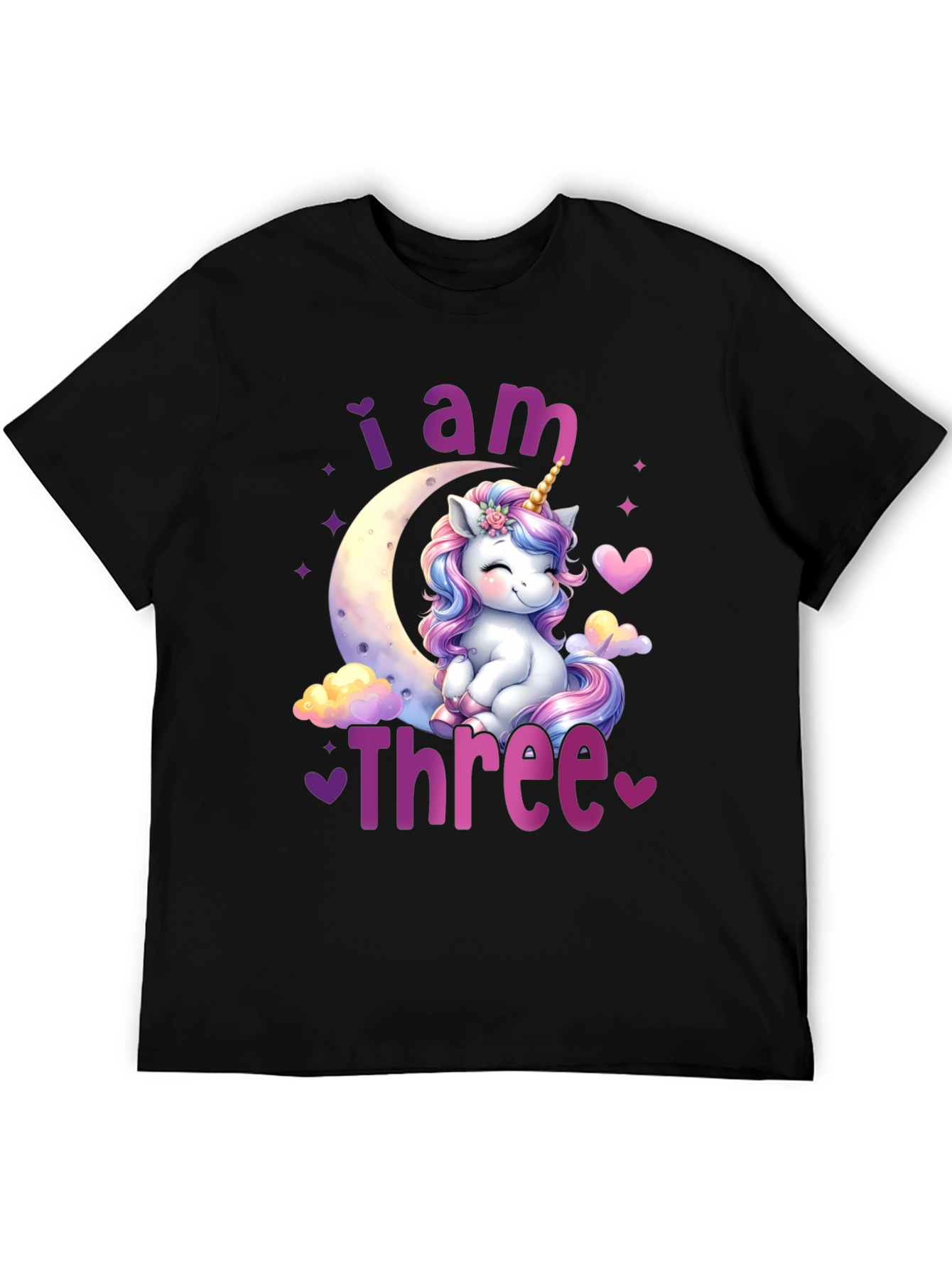 I am Three Unicorn Birthday T-Shirt