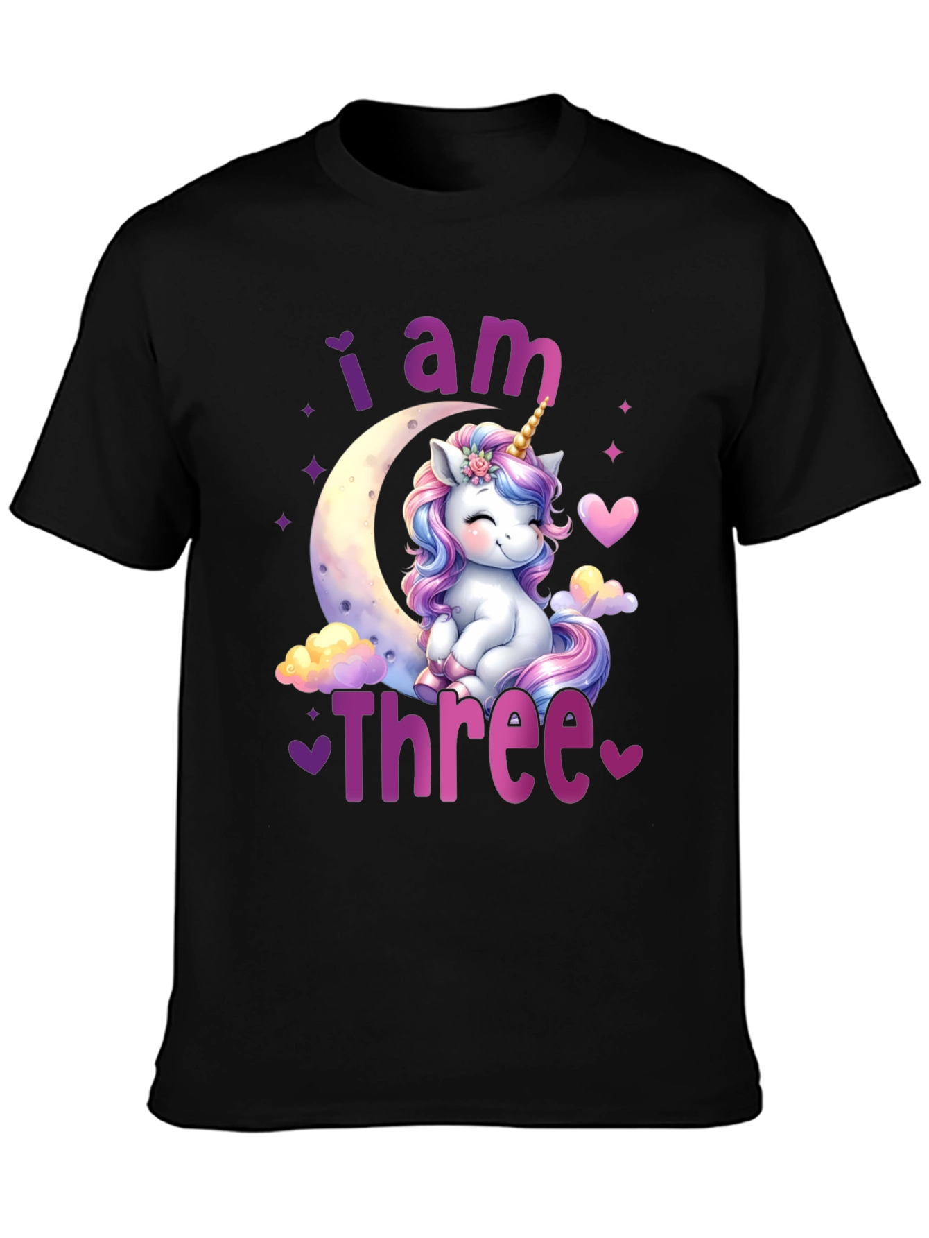 I am Three Unicorn Birthday T-Shirt