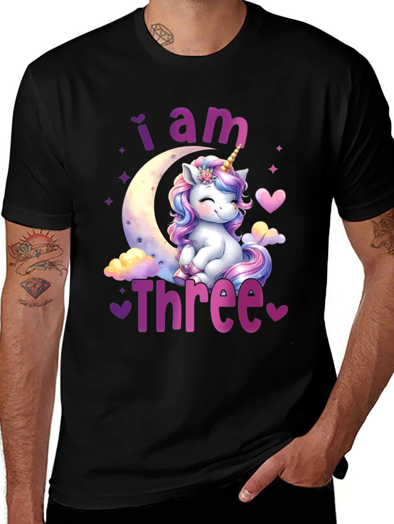 I am Three Unicorn Birthday T-Shirt
