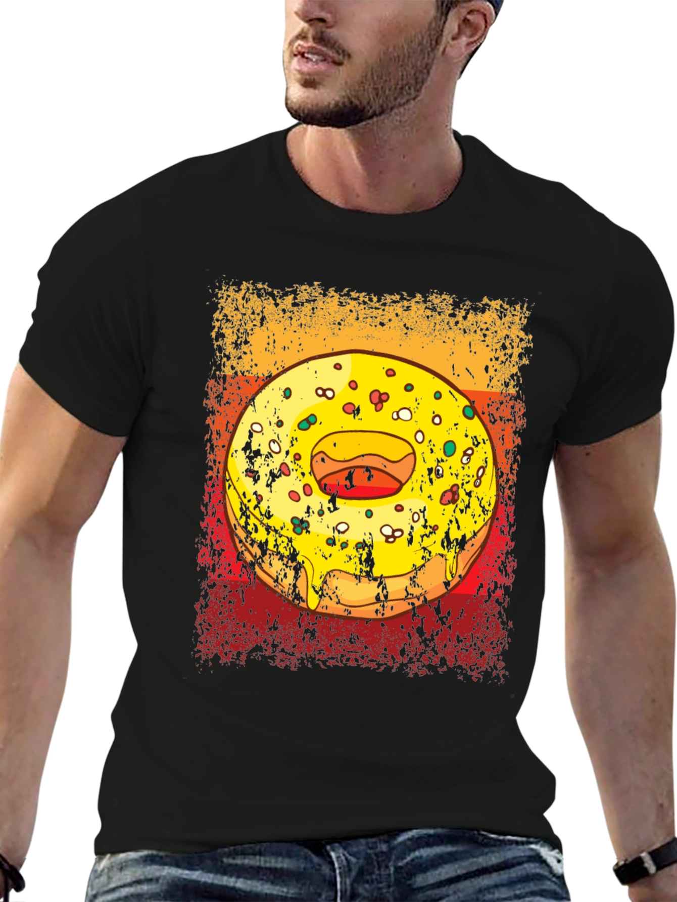 Donut Graphic Tee - Mens Black T-Shirt