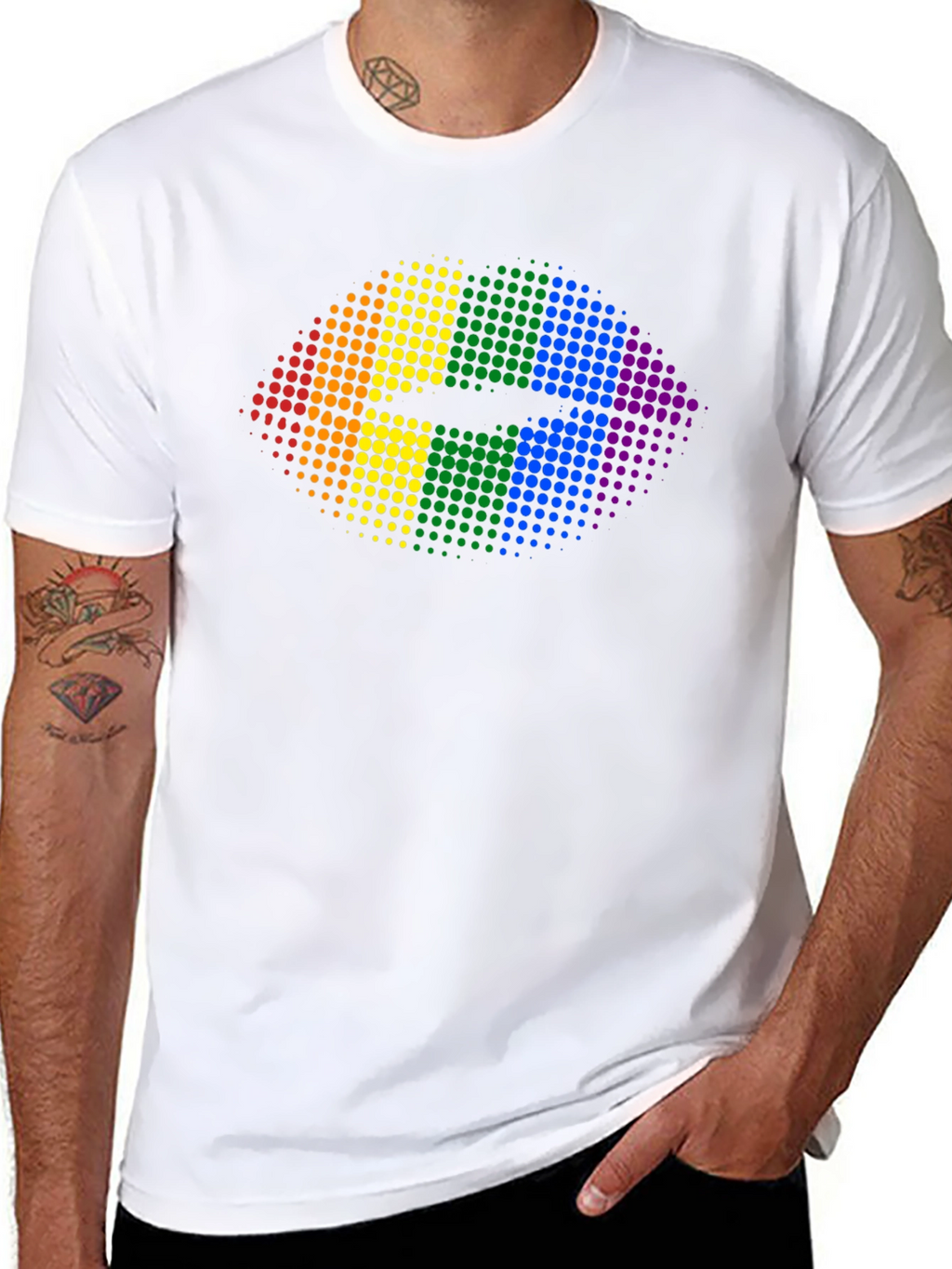 Rainbow Lips Graphic Tee - Pride Fashion