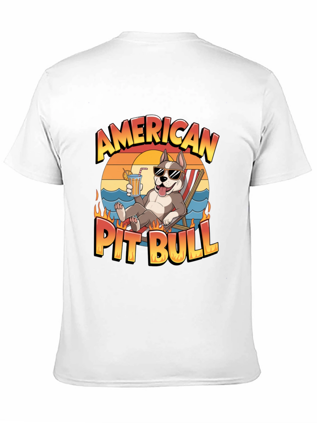 American Pit Bull T-Shirt - Relaxed Beach Vibe