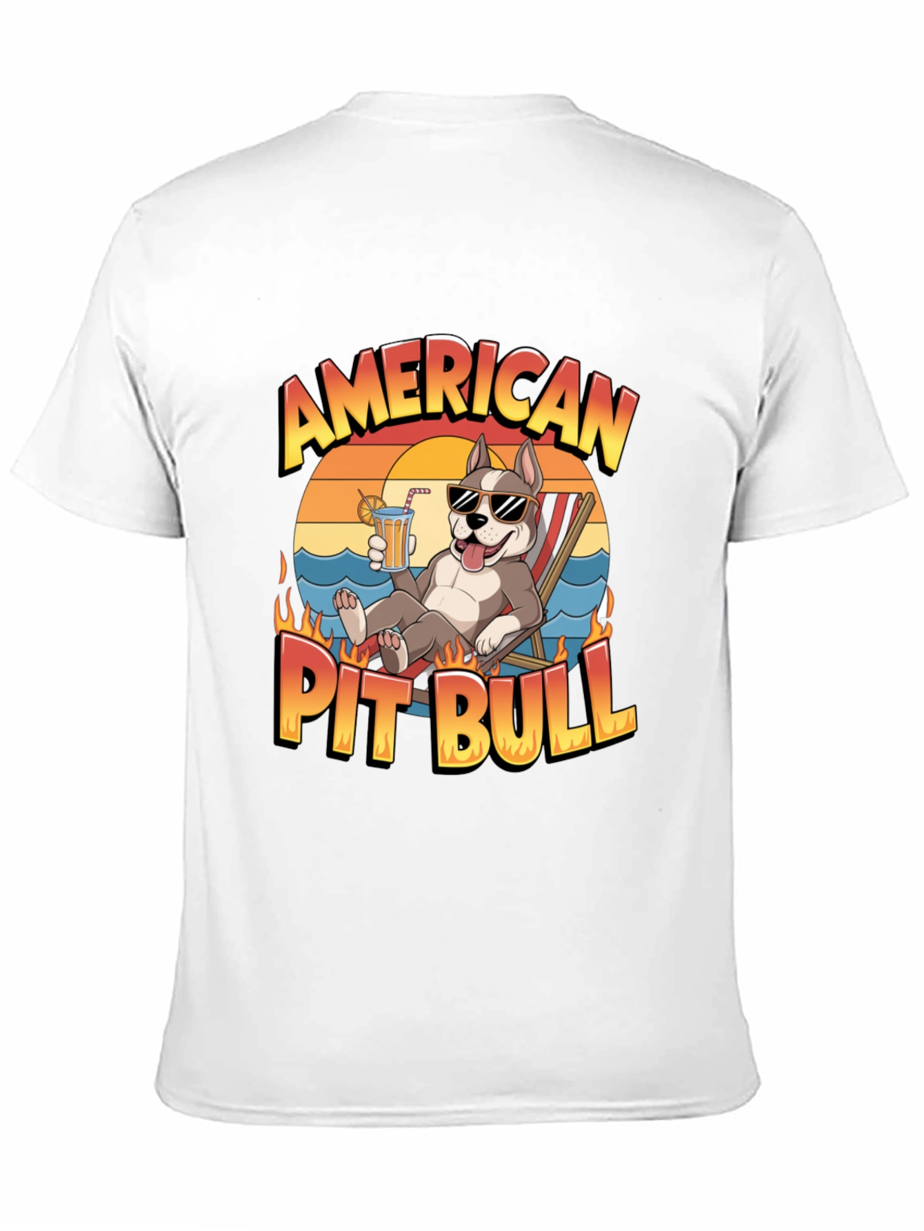 American Pit Bull T-Shirt - Relaxed Beach Vibe
