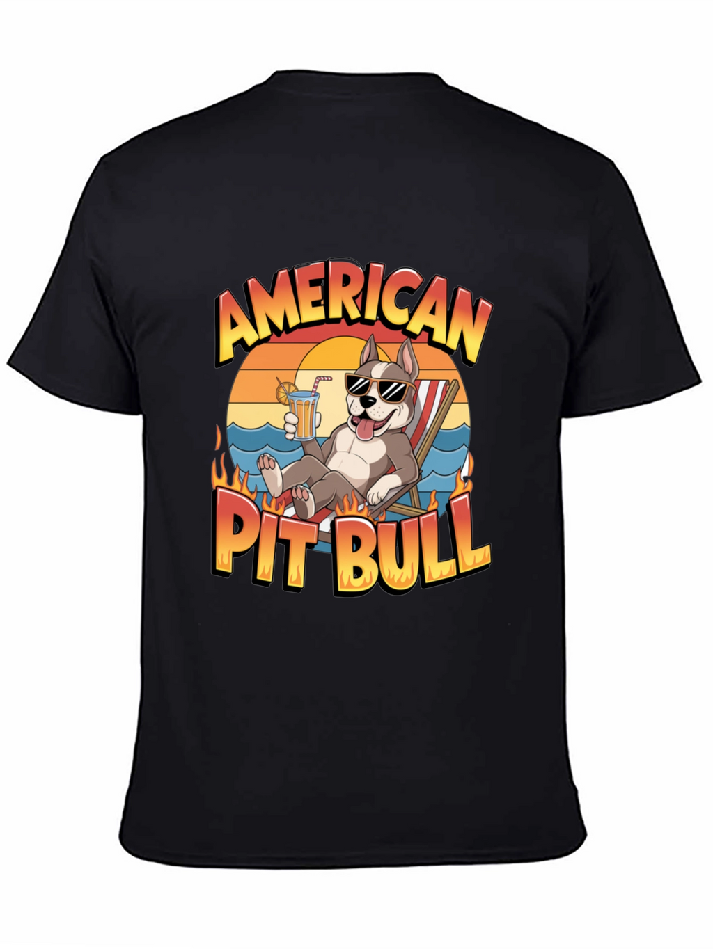 American Pit Bull T-Shirt - Relaxed Beach Vibe
