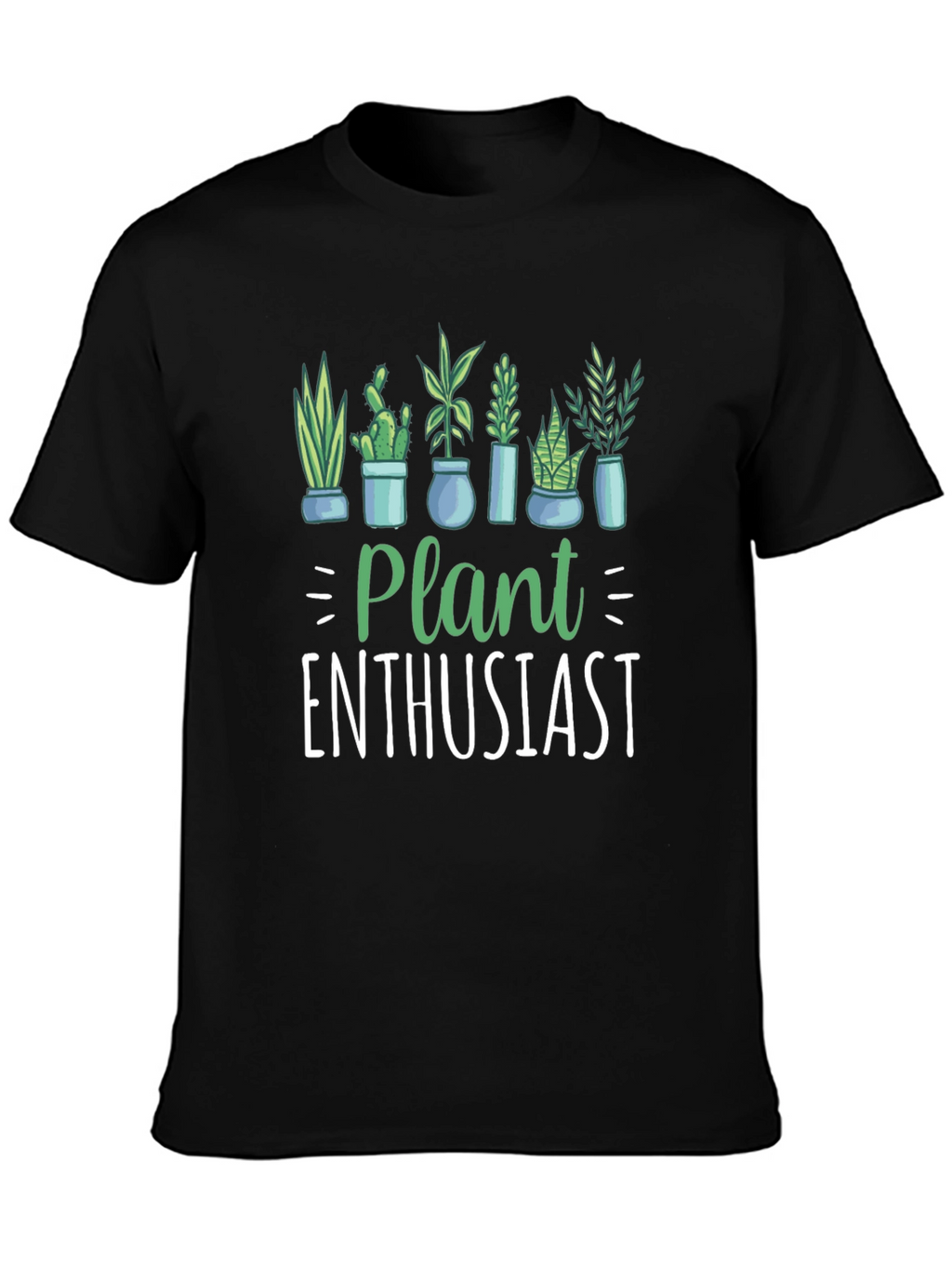 Plant Enthusiast Graphic T-Shirt - Black