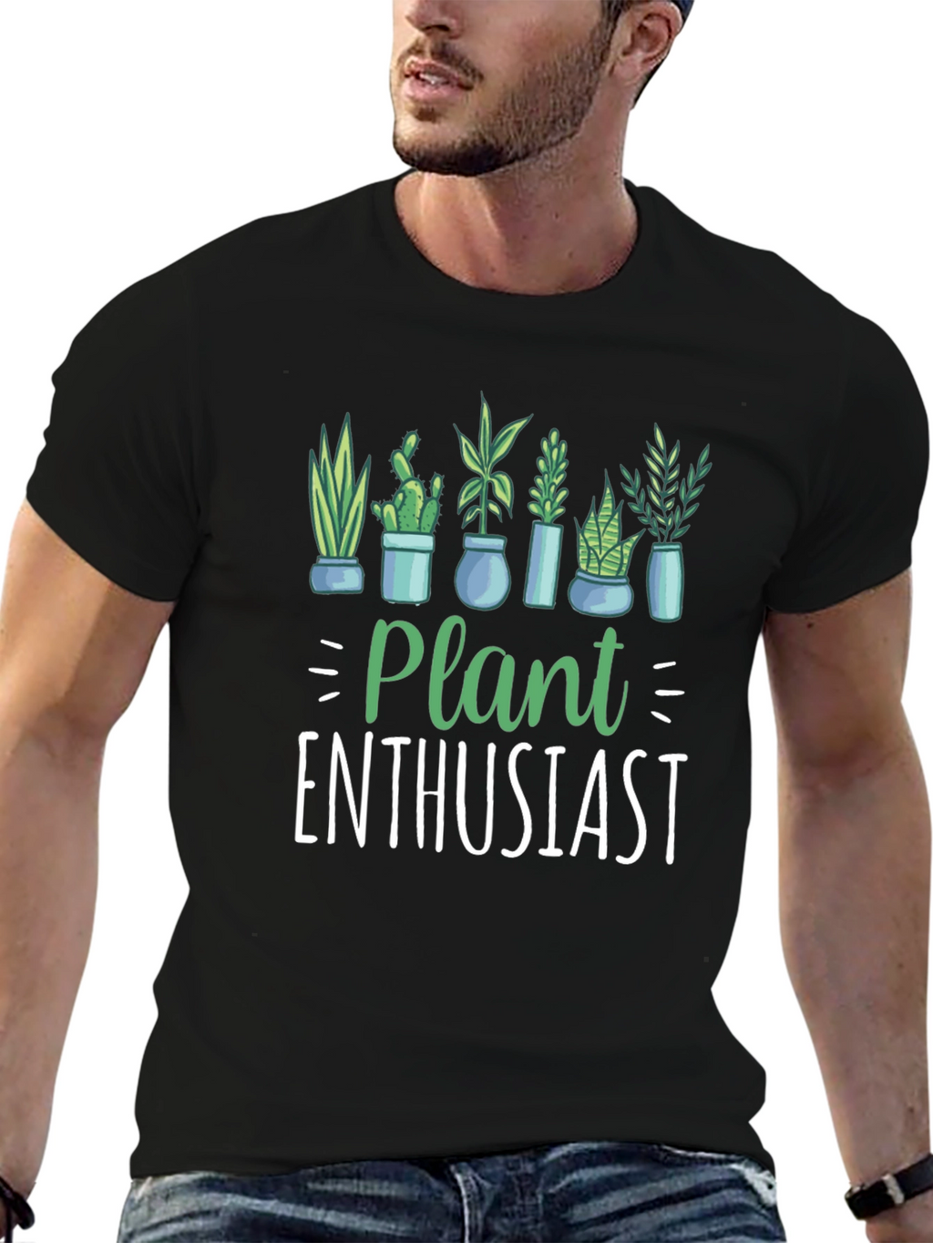 Plant Enthusiast Graphic T-Shirt - Black