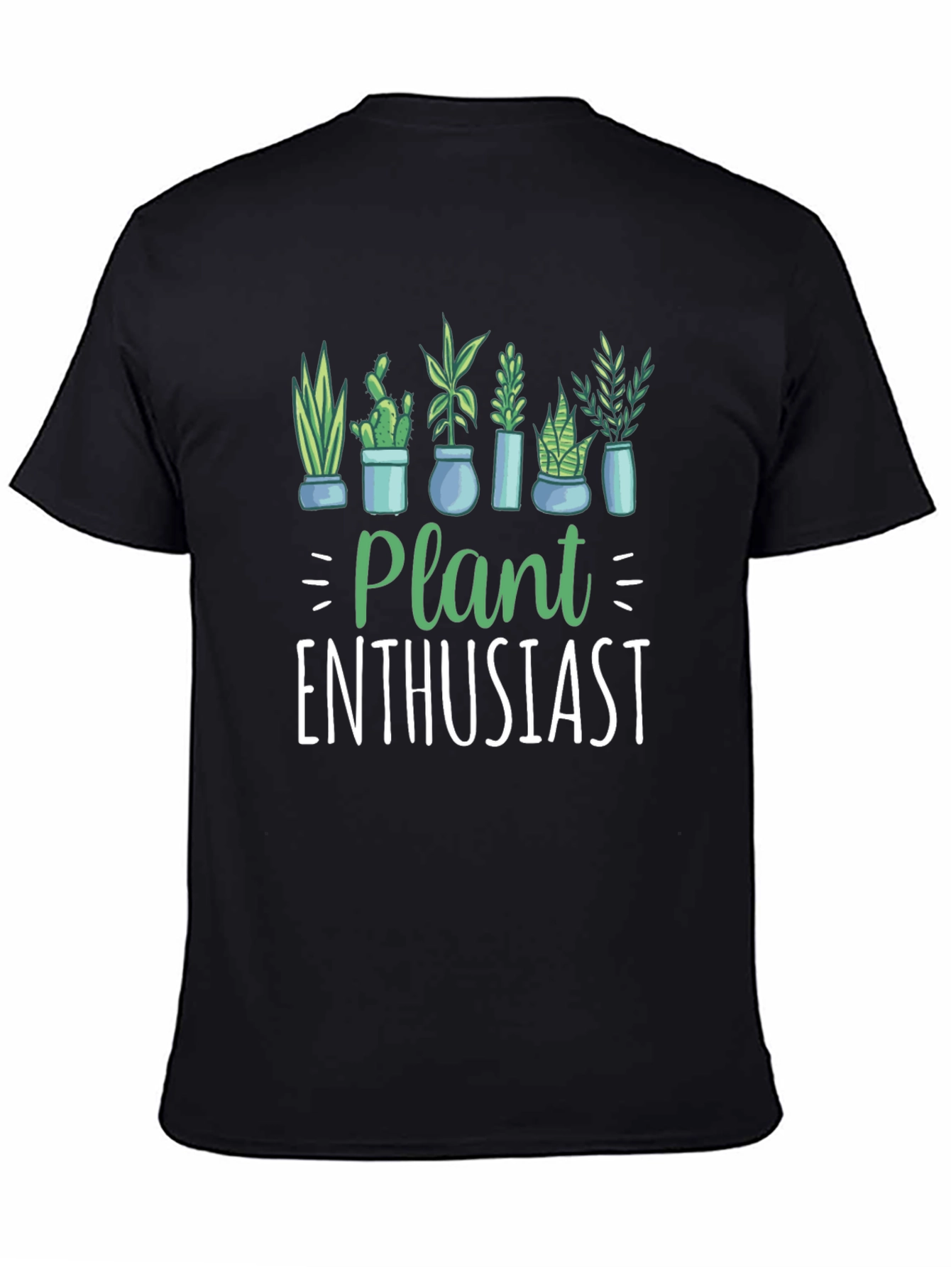 Plant Enthusiast Graphic T-Shirt - Black