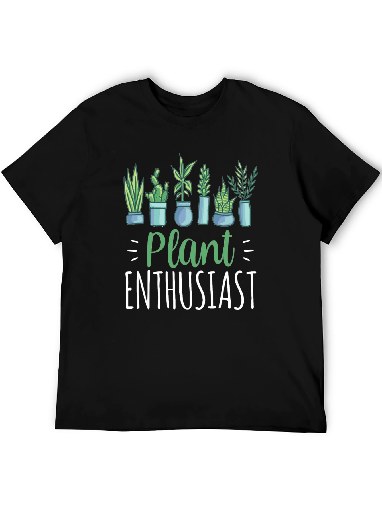 Plant Enthusiast Graphic T-Shirt - Black