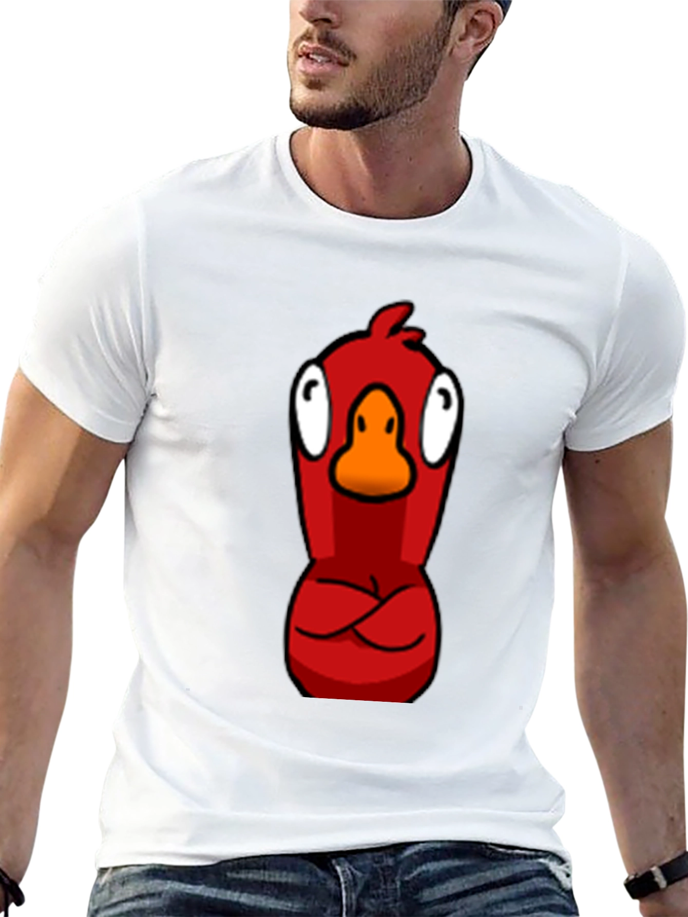 Red Angry Bird Graphic Tee - Casual Black T-Shirt