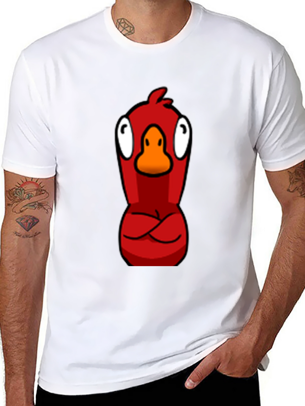 Red Angry Bird Graphic Tee - Casual Black T-Shirt