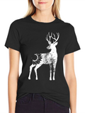 Deer Sunflower Graphic Tee