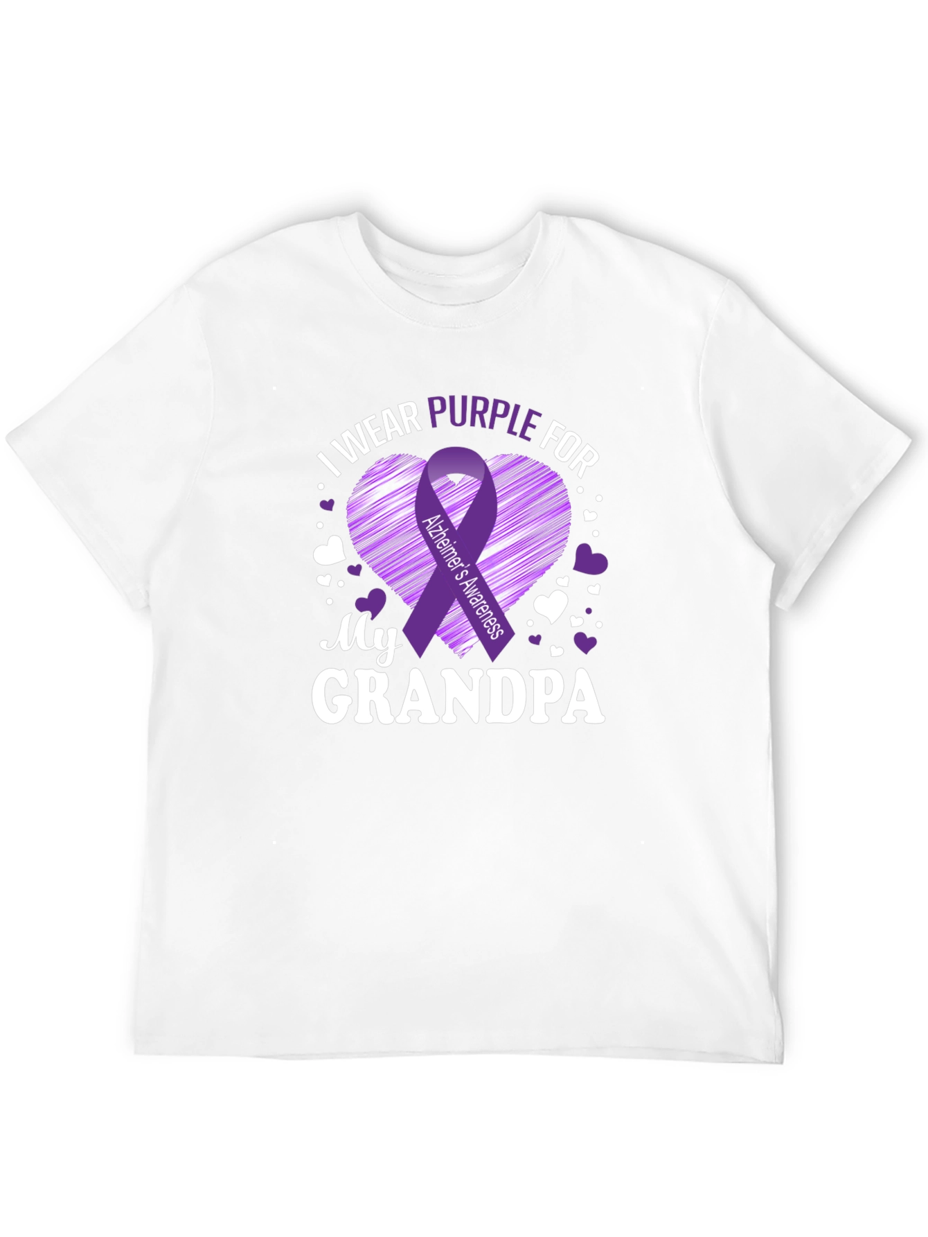 Alzheimers Awareness Purple Ribbon Grandpa T-Shirt