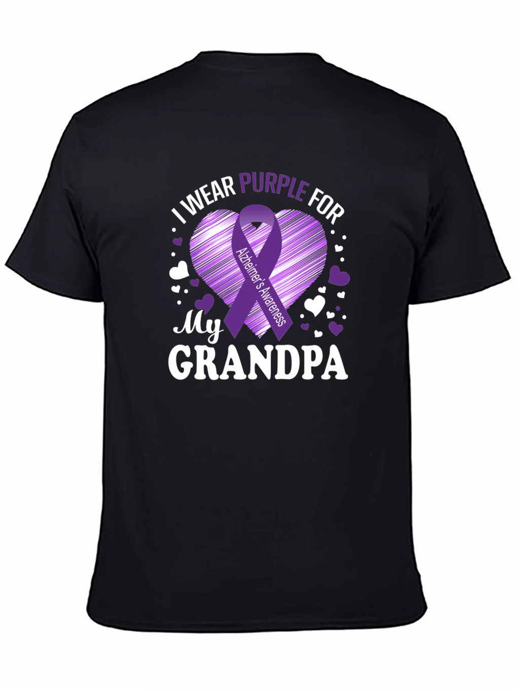 Alzheimers Awareness Purple Ribbon Grandpa T-Shirt