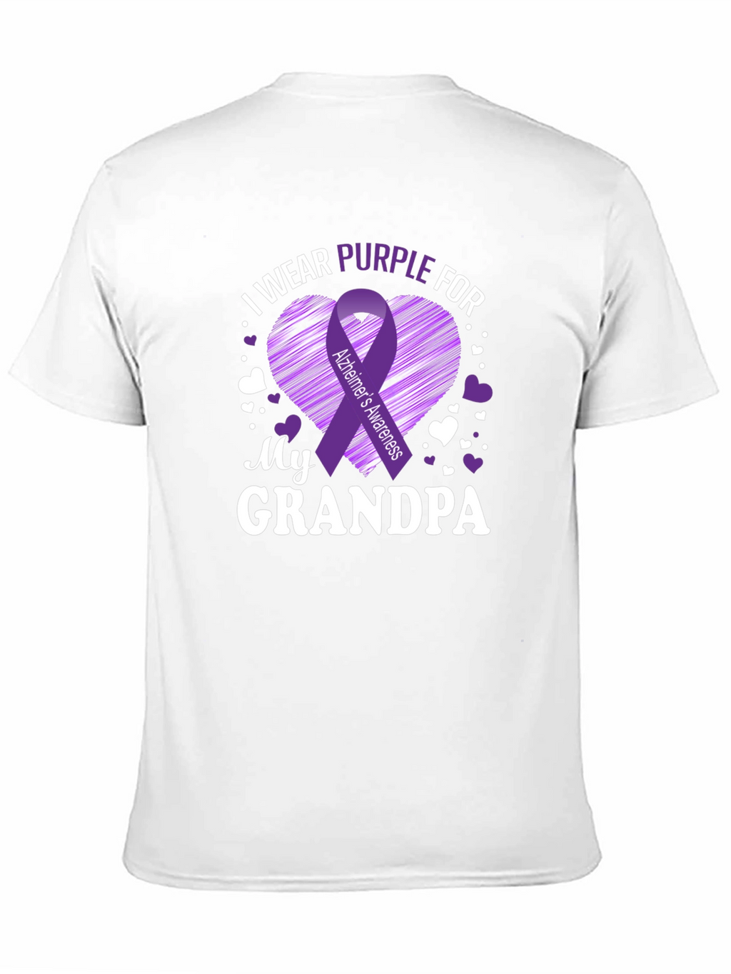 Alzheimers Awareness Purple Ribbon Grandpa T-Shirt