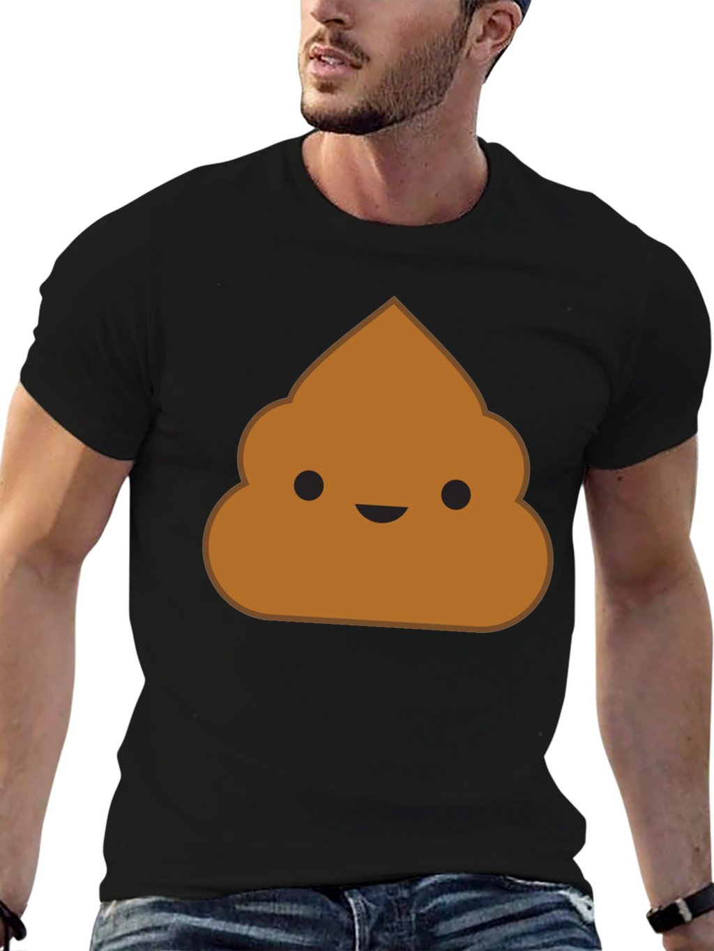 Poop Emoji Black T-Shirt - Funny Novelty Graphic Tee