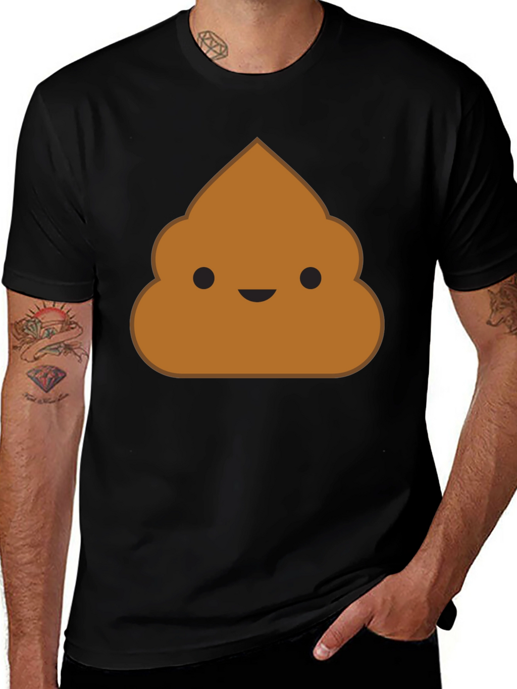 Poop Emoji Black T-Shirt - Funny Novelty Graphic Tee