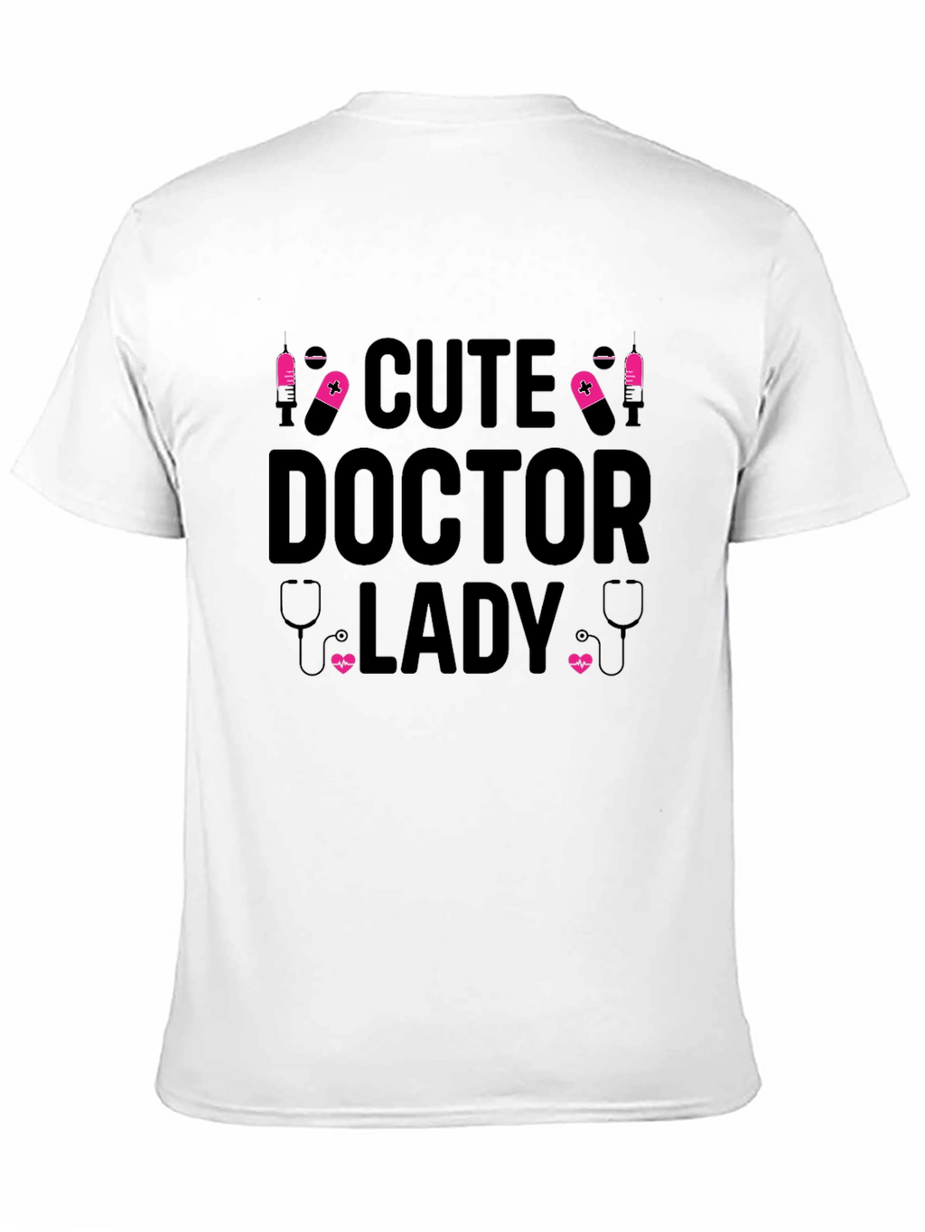 Cute Doctor Lady Black T-Shirt