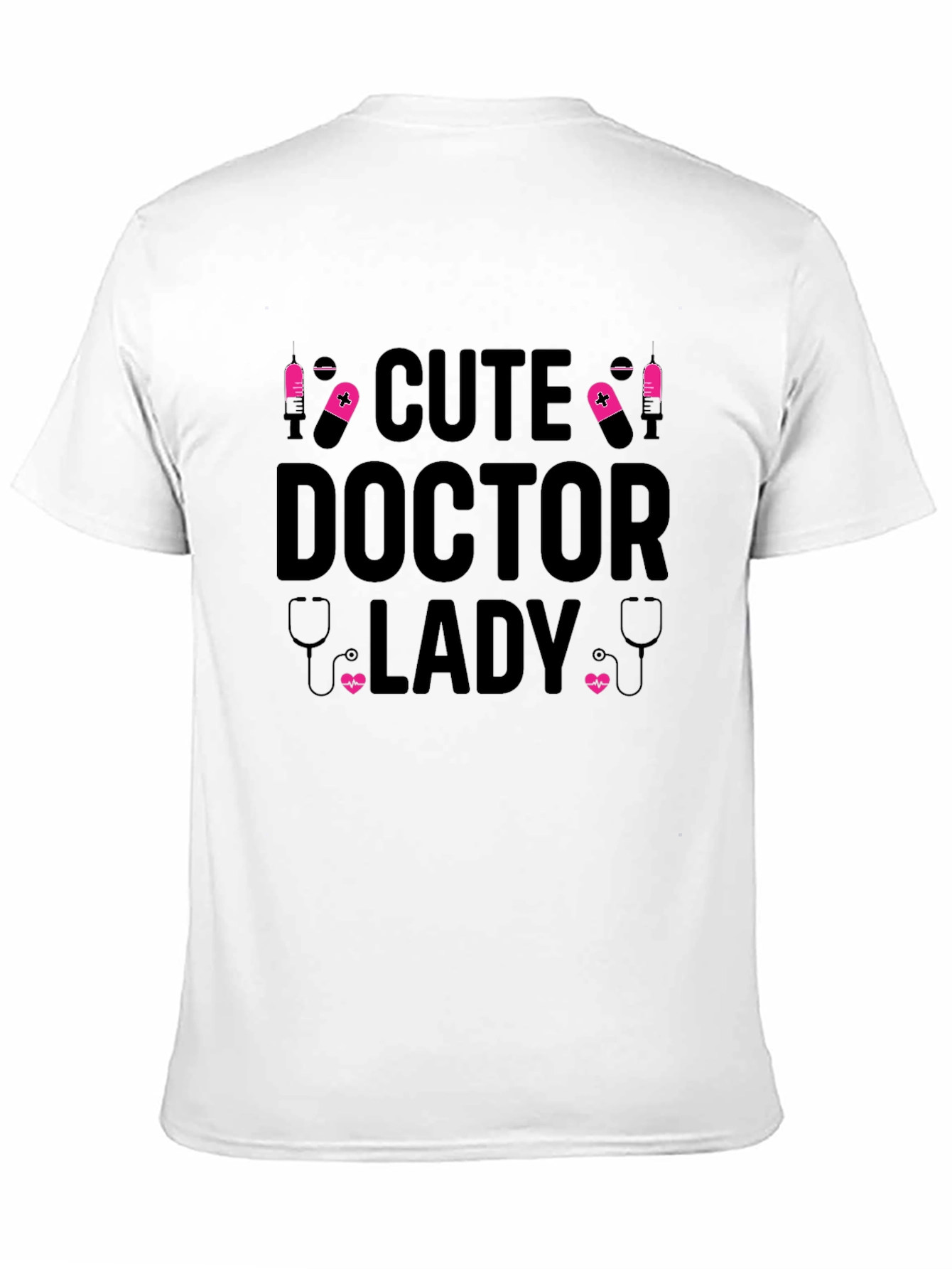 Cute Doctor Lady Black T-Shirt