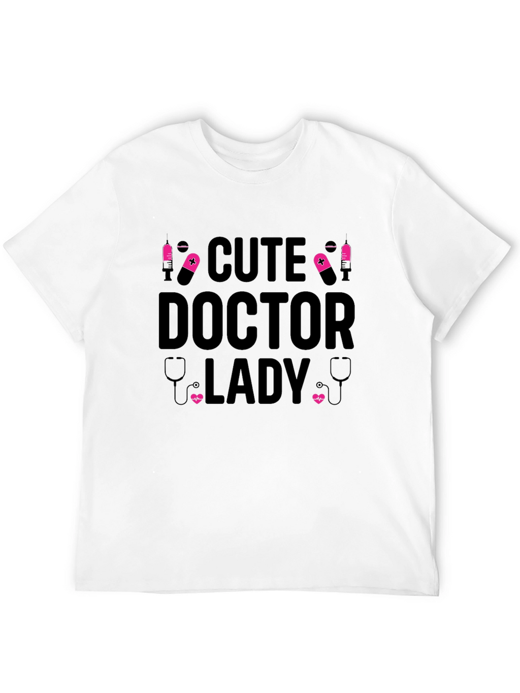 Cute Doctor Lady Black T-Shirt