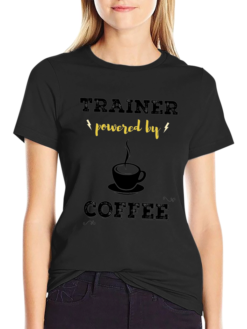 Trainer Powered By Coffee Graphic T-Shirt