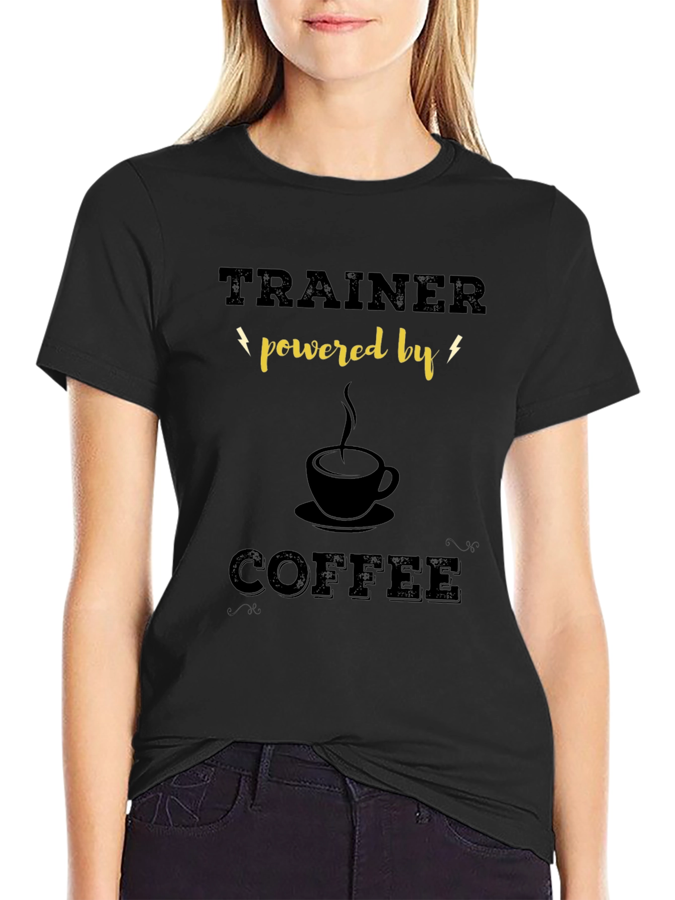 Trainer Powered By Coffee Graphic T-Shirt
