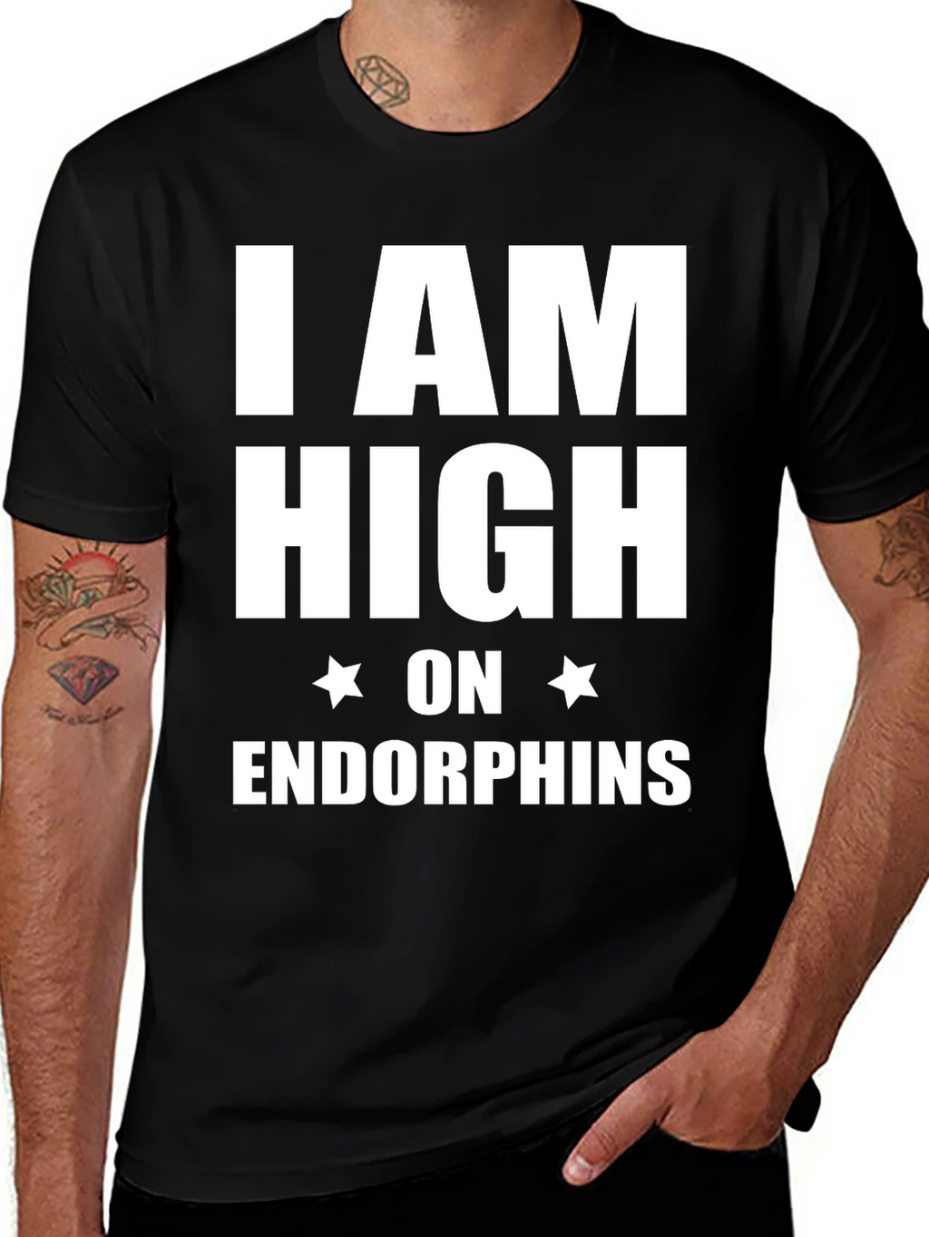 I am High on Endorphins Black T-Shirt
