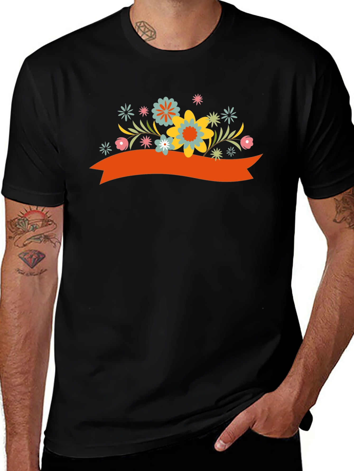 Floral Banner Graphic Tee - Stylish Casual Wear