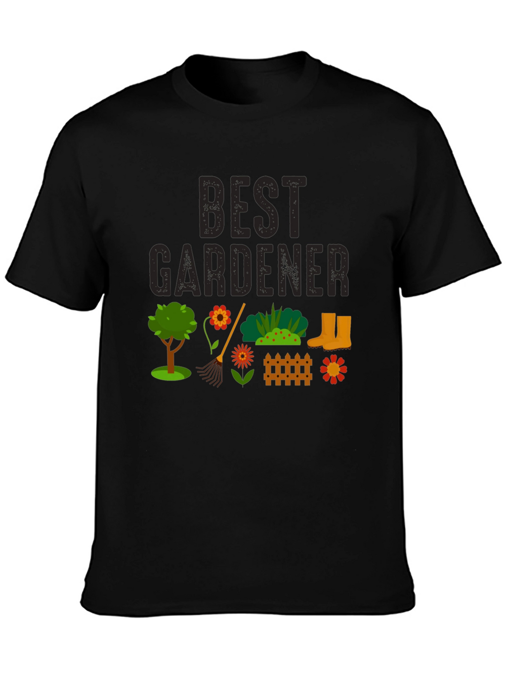 Best Gardener Black Graphic T-Shirt