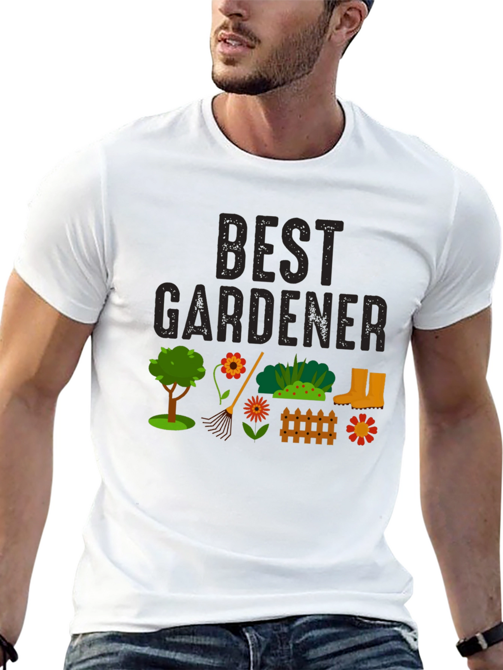 Best Gardener Black Graphic T-Shirt