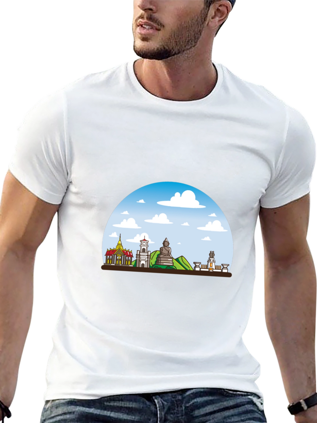Chiang Mai Thailand T-Shirt Black Crew Neck Graphic Tee