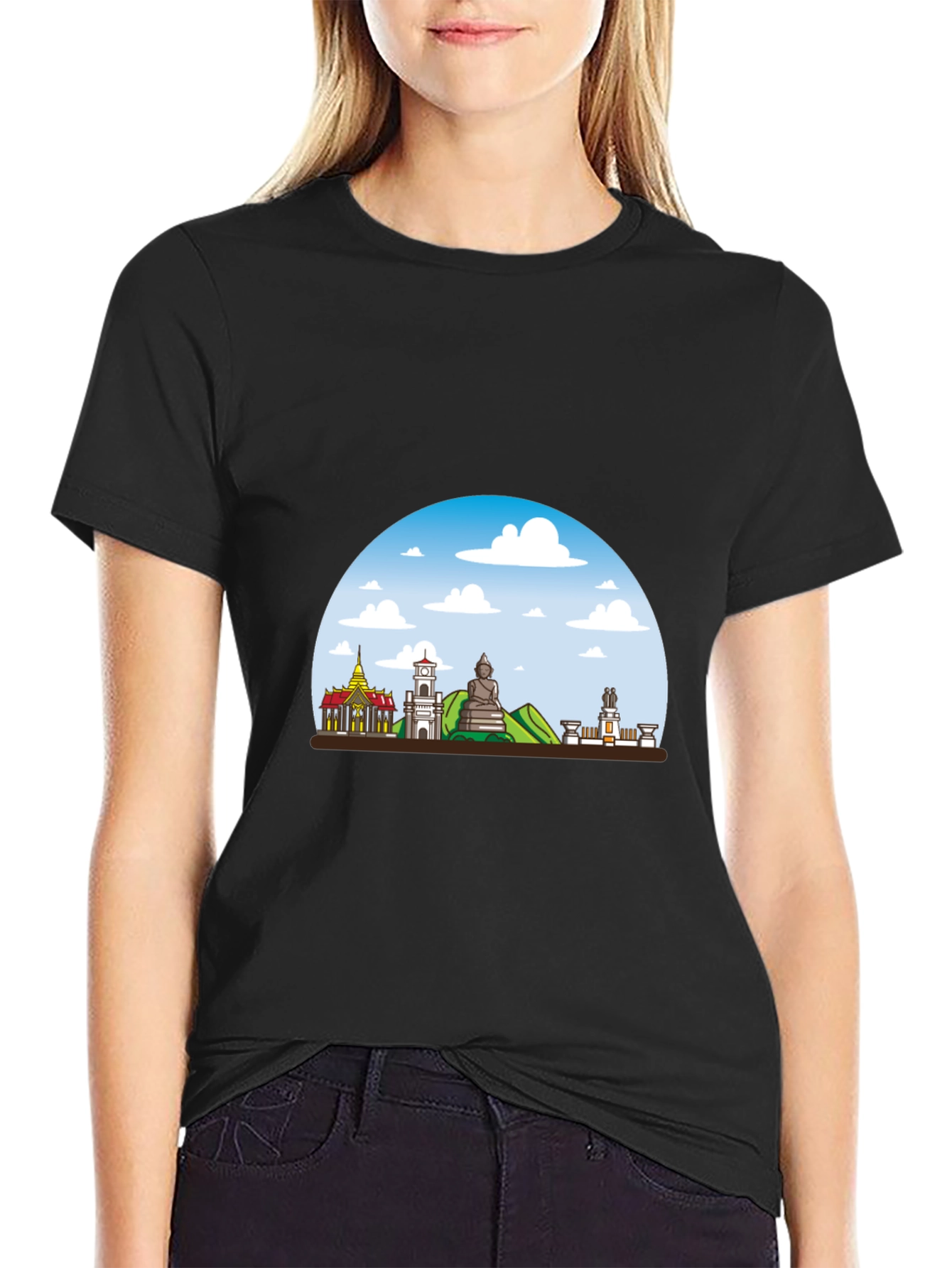 Chiang Mai Thailand T-Shirt Black Crew Neck Graphic Tee