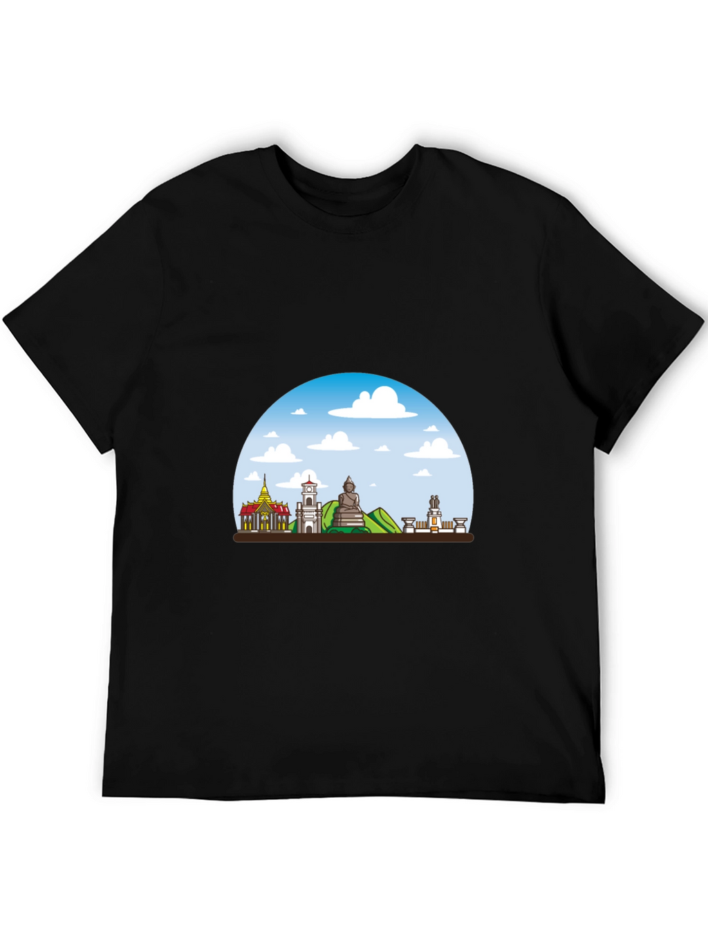 Chiang Mai Thailand T-Shirt Black Crew Neck Graphic Tee