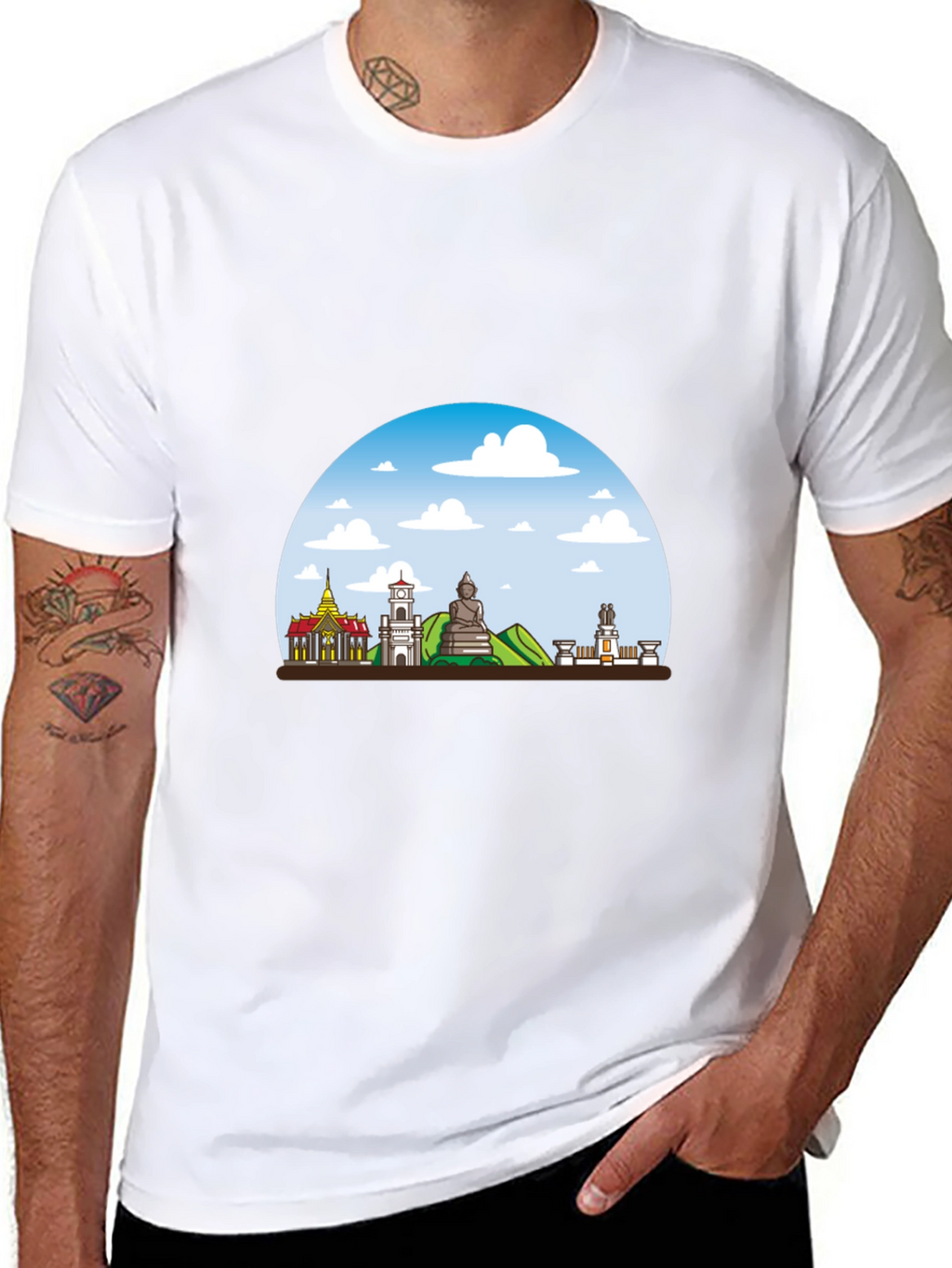 Chiang Mai Thailand T-Shirt Black Crew Neck Graphic Tee